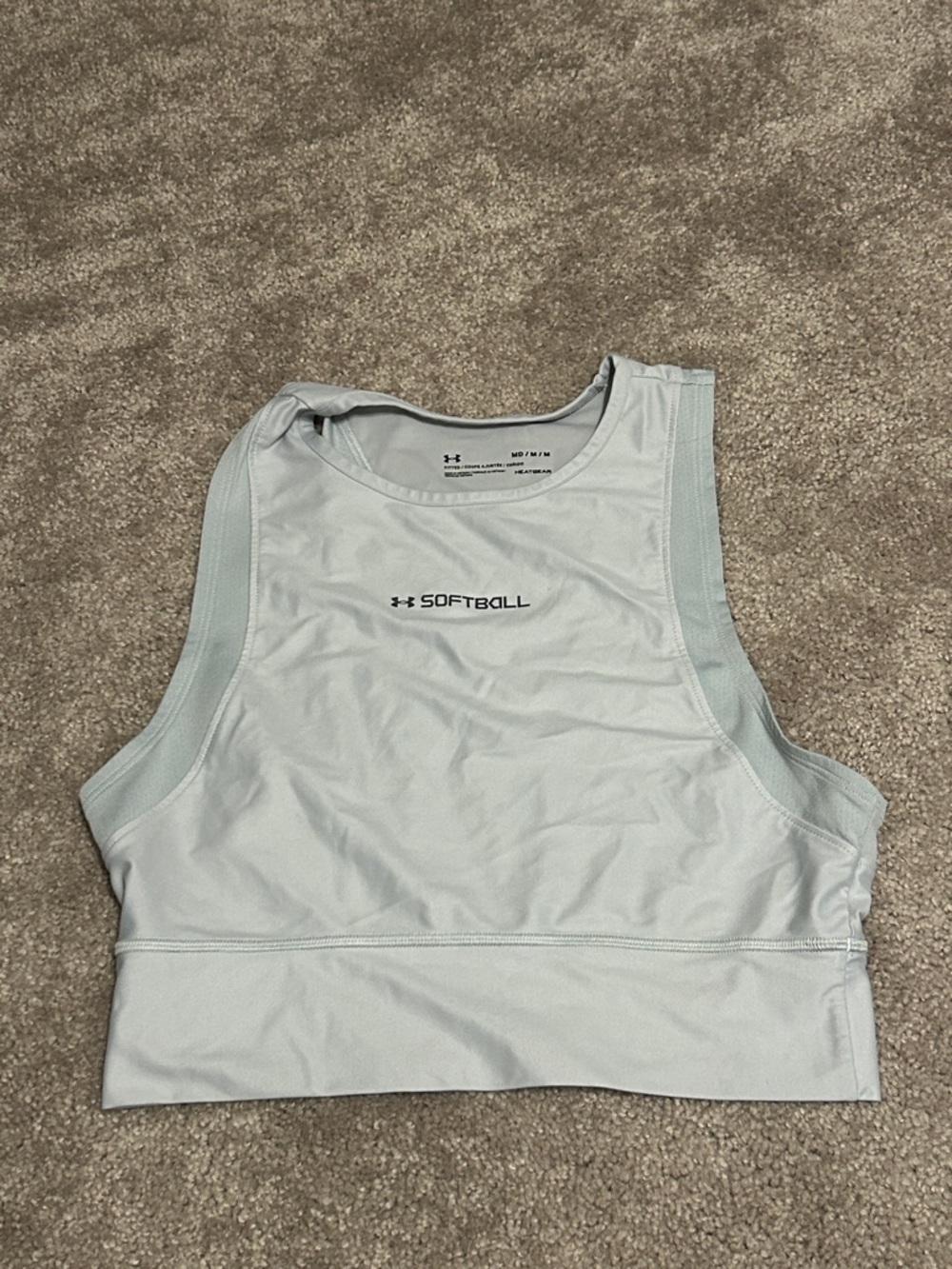 🎁Under Armour Light Gray Softball Crop Tank